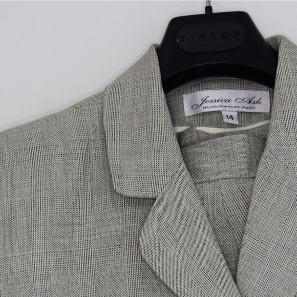 Vintage blazer and pants set gray 14 excellent conditions short sleeves - Picture 5 of 9